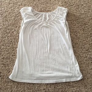 Loft white cotton sleeveless shirt