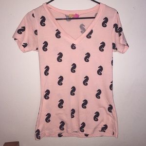 Pink seahorse shirt