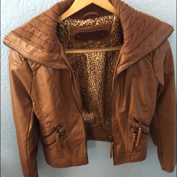 Brown leather jacket
