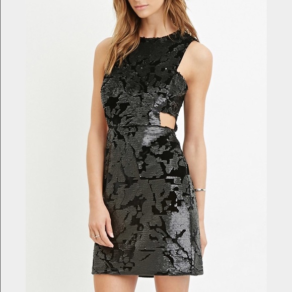 F21 sequined cutout dress