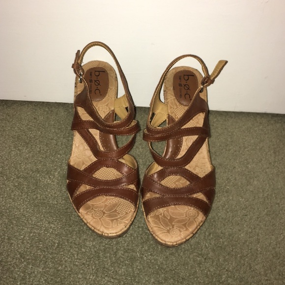 brown sandal wedges