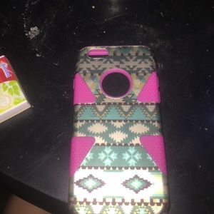 Pink and tribal print iPhone 6 case