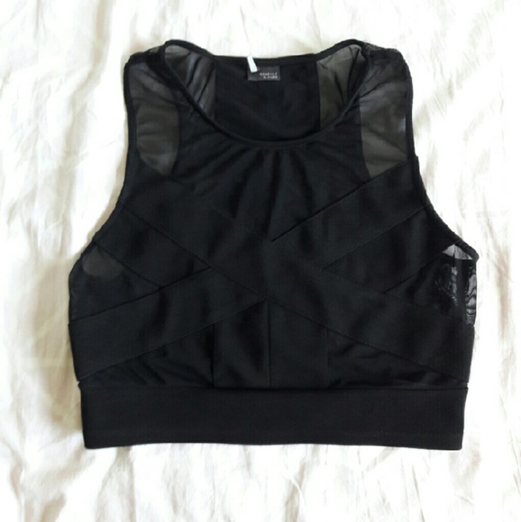 Black Mesh + Bandage Crop Top from UO