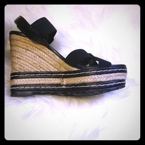 Black espadrille wedges