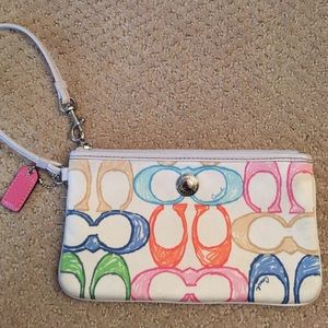 Colorful coach wristlet