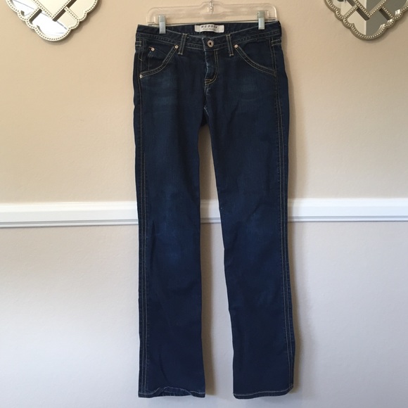 Hudson Mid Rise Straight Leg Jeans