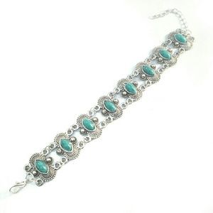 Resin Marquise vintage inspired turquoise bracelet