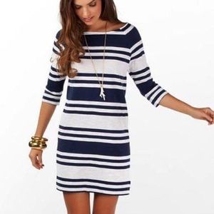 EUC Lilly Pulitzer Cassie Dress in Navy Stripe