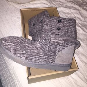 Gray crocheted UGGs