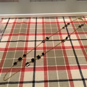 J. Crew necklace gold with smokey black gems