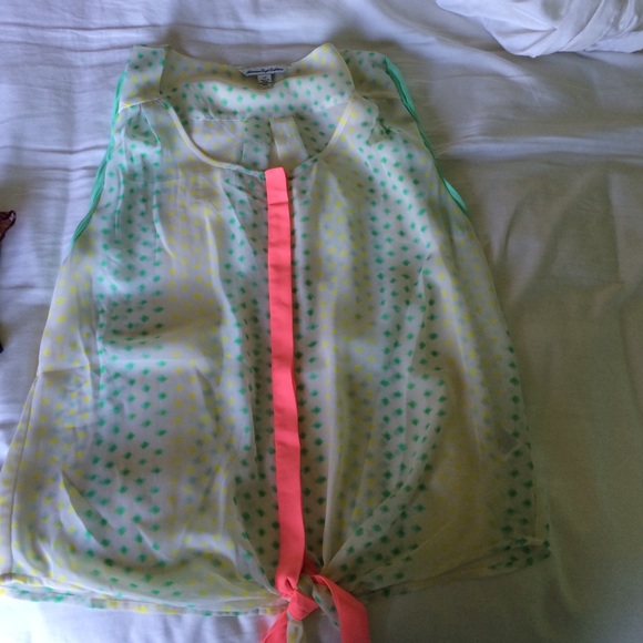 American Eagle Blouse Tie-Front Tank