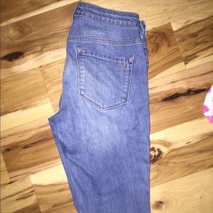 Light denim skinny jeans