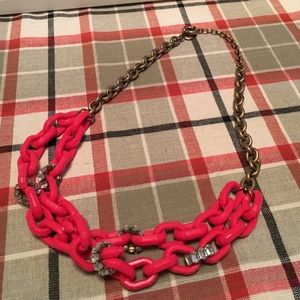 J. Crew pink chain with sparkles necklace