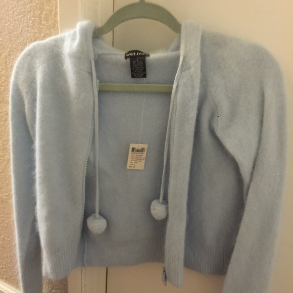 New Angora pompom sweater/cardigan