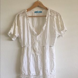 White swimsuit cover up