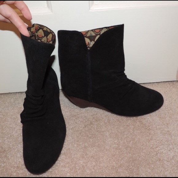 Black suede booties