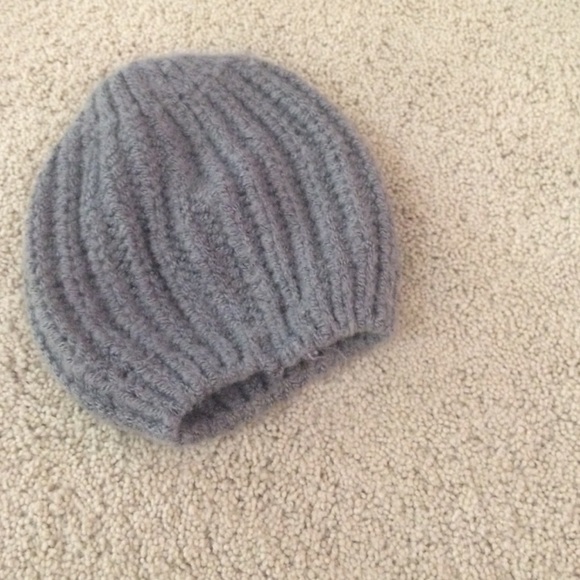 Gray knit stylish beanie