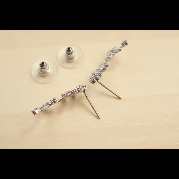 Cubic Zirconia Climber Earrings. - Picture 4 of 4