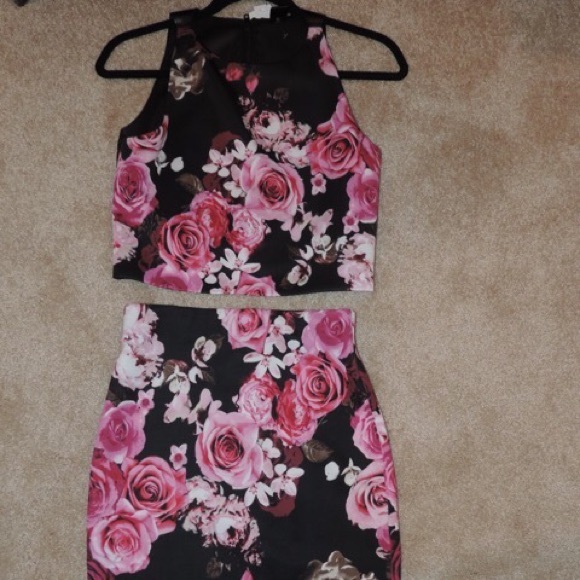 Crop top and skirt set
