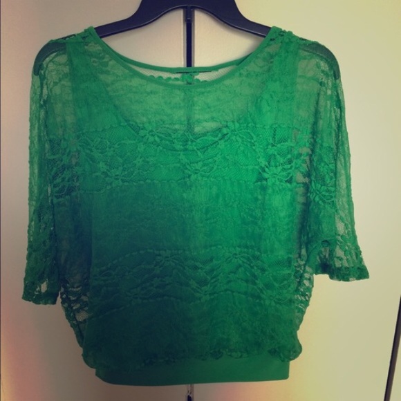 Green Gatsby style lace top - Picture 4 of 4