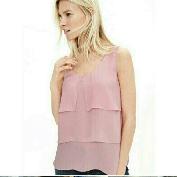 Baby pink tiered shirt by Banana Republic