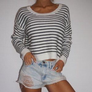 Black and white striped sweater