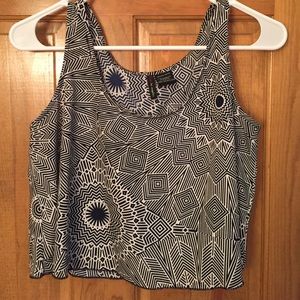 Navy + White Crop Top