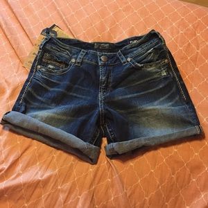 Silver Jean shorts NWT