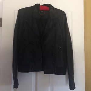 Obey leather jacket with buttons