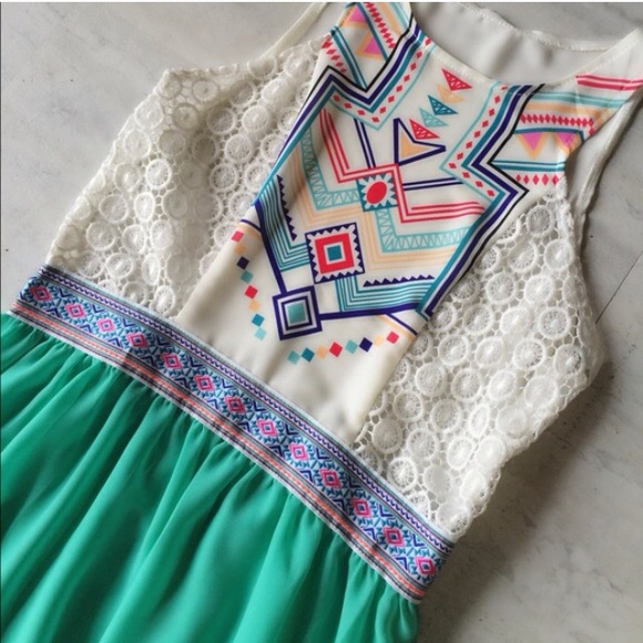 ✨BOHO MAXI DRESS TEAL❤️ - Picture 2 of 4