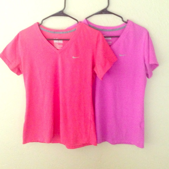 Lot of 2 Nike dri-fit tshirts pink