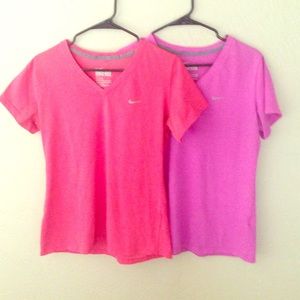 Lot of 2 Nike dri-fit tshirts pink