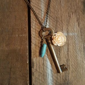 Skeleton key necklace