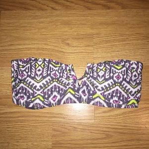 Aztec print bandeau bikini top