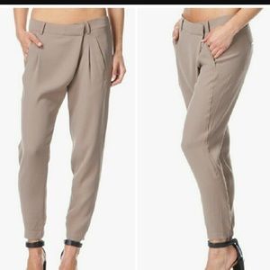 Vince Leather Trim Crossover Pants - Driftwood sz4