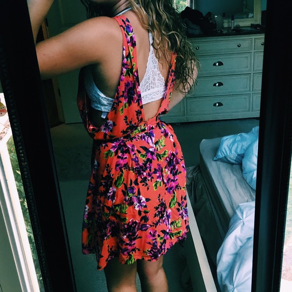 [SOLD] - Orange Floral Multiway Dress - Picture 3 of 3