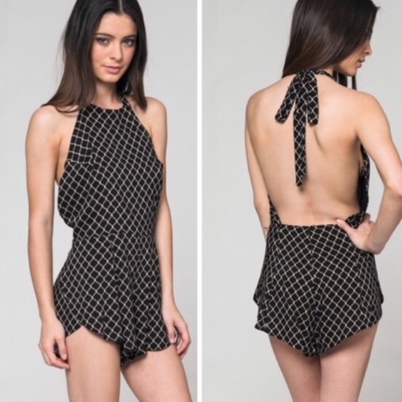 Last One • Flirty Open Back Halter Romper - Picture 2 of 2