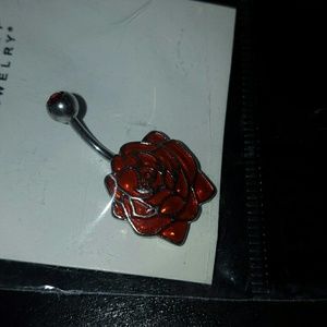 NWT Red Rose Belly Button Ring