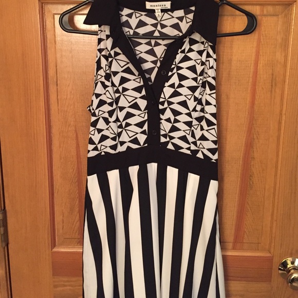 Black + White Patterned Dress