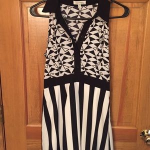 Black + White Patterned Dress