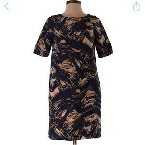 Cos Navy Print Shift Dress