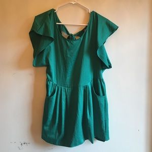 Emerald green mini dress from Free People