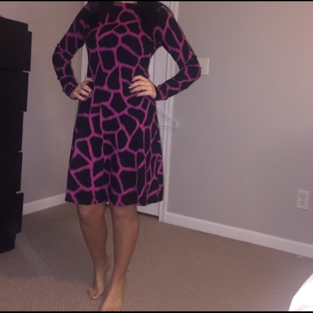 Michael Kors Giraffe Print Sweater Dress