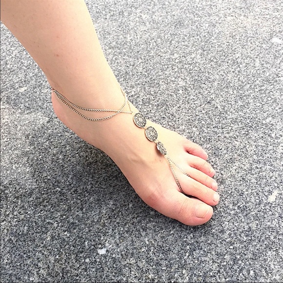 turkish Coin Barefoot Anklet - Picture 3 of 3