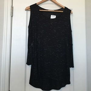 Cold shoulder burn out 3/4 sleeve shirt