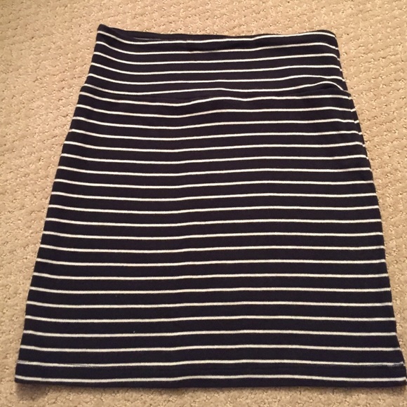 Black + White Stripped BodyCon Skirt
