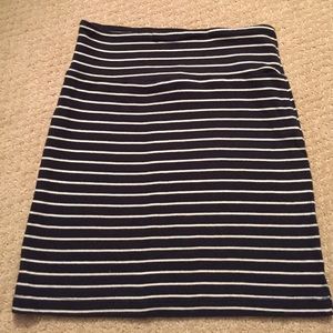Black + White Stripped BodyCon Skirt