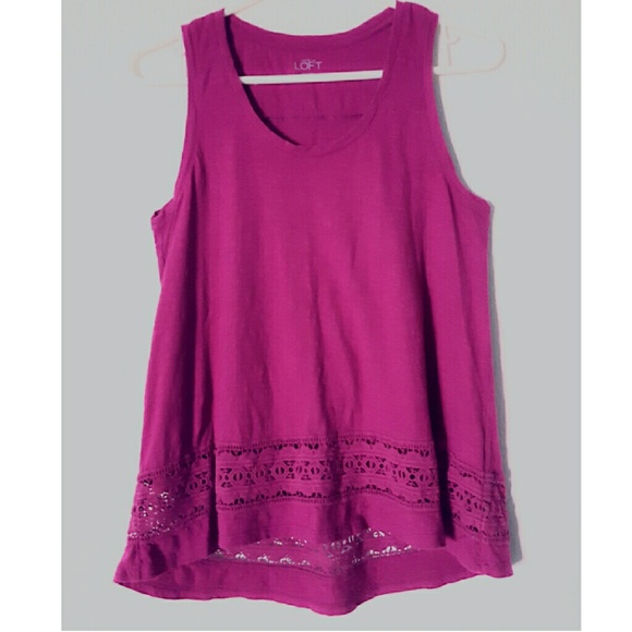 LOFT Tops - LOFT crochet bottom tank