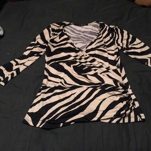 Long sleeve zebra print shirt