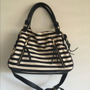 Black and white striped bag